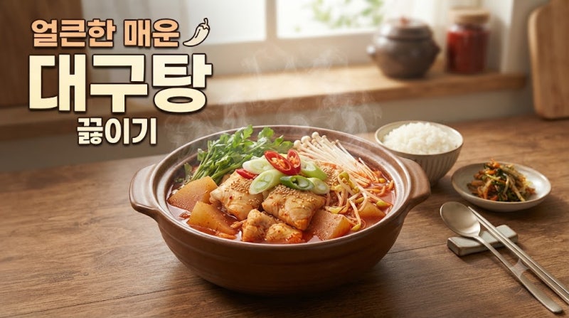 얼큰한 매운 대구탕 집에서 맛있게 끓이기