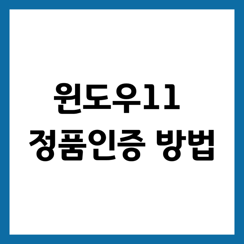 윈도우11 정품인증 CMD 명령어 사용법 및 시디키 확인 방법