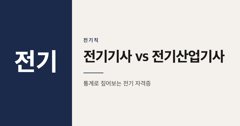 전기기사 2026년 구인공고 이유와 전기산업기사 차이