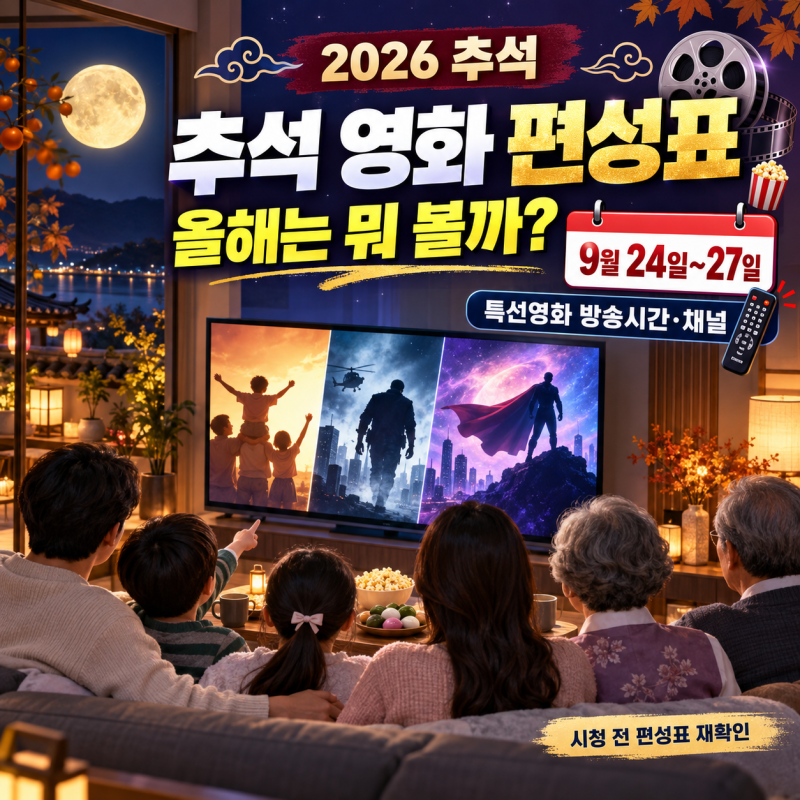 2026 추석 영화 편성표 총정리｜추석 특선영화 방송시간·채널