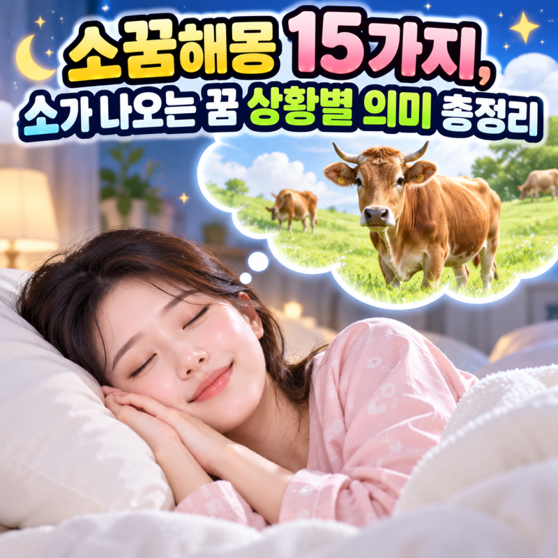 소꿈해몽 15가지, 소가 나오는 꿈 상황별 의미 총정리