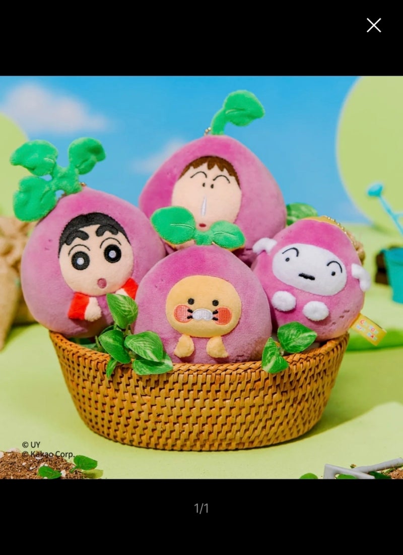 짱구는 못말려X카카오프렌즈 고구마 키링인형 세트 춘식이 짱구와 맹구 흰둥이 4종 캐릭터 ....