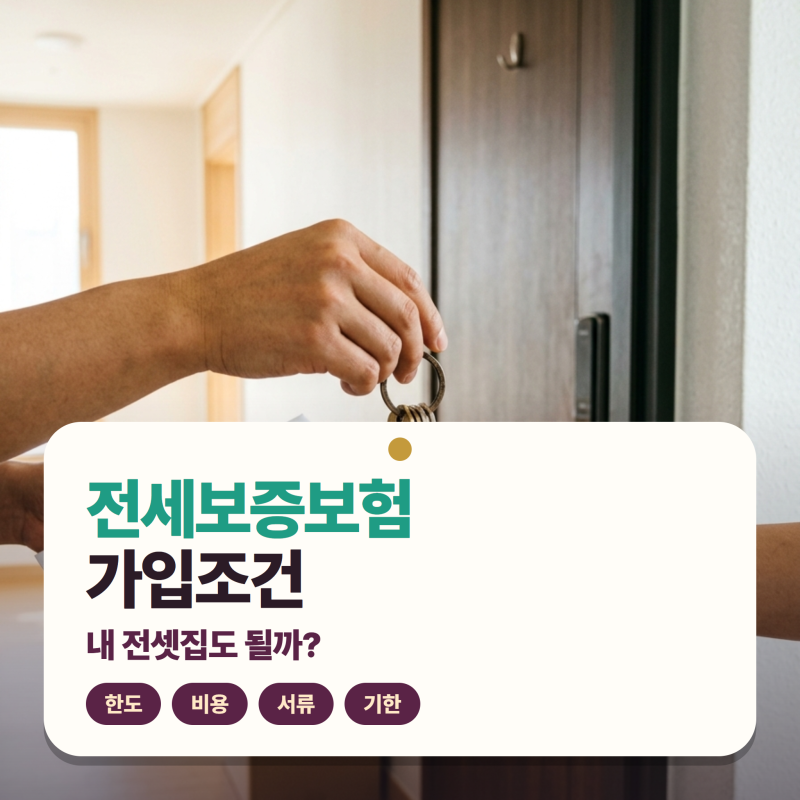 전세보증보험 가입조건, 내 전셋집도 될까? 한도·비용·서류 정리