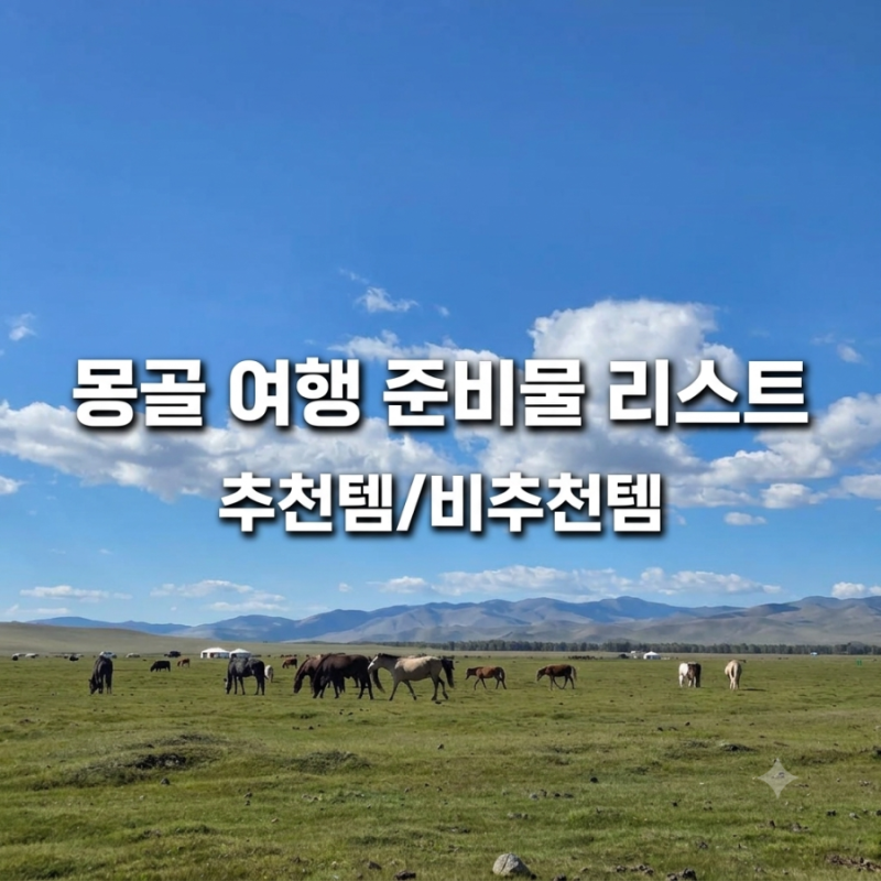 [몽골] 몽골 여행 준비물 목록 리스트 추천/비추천 중부 투어 날씨 옷차림 미니사막 낙타
