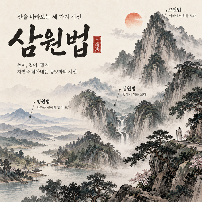 삼원법 뜻 동양화 산수화 고원법 심원법 평원법 알아보기