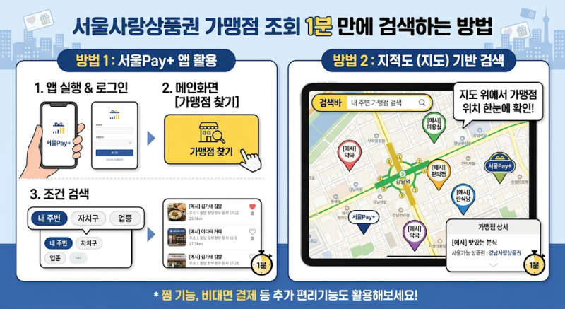 서울사랑상품권 가맹점 조회 1분 만에 검색하는 방법 (어플/지적도)
