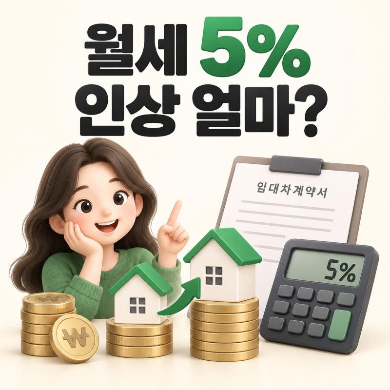 월세 재계약 5% 인상 얼마까지 가능할까? 보증금 1000·월세 80 계산법