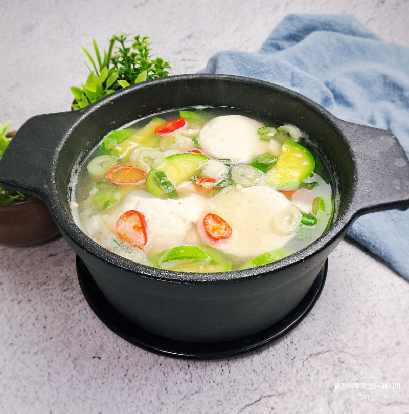 맑은 애호박 순두부찌개 레시피 초간단 순두부요리 아침국 추천