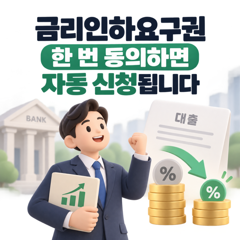 대출 있다면 꼭 확인하세요, 금리인하요구권 한 번 동의하면 자동 신청됩니다