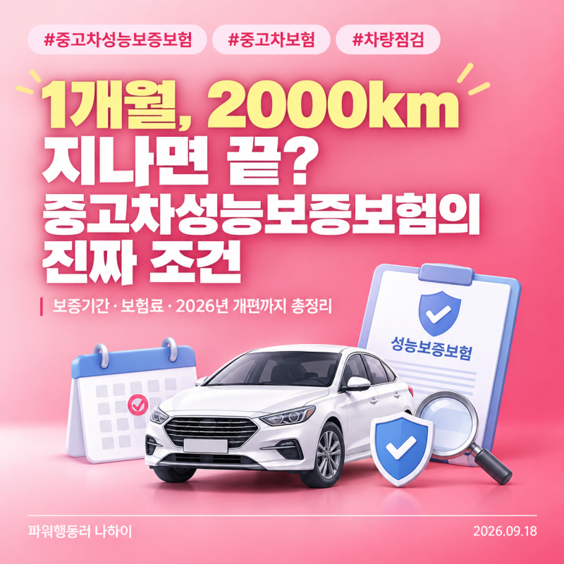 "1개월, 2000km 지나면 끝"... 중고차성능보증보험 보장기간의 진짜 조건