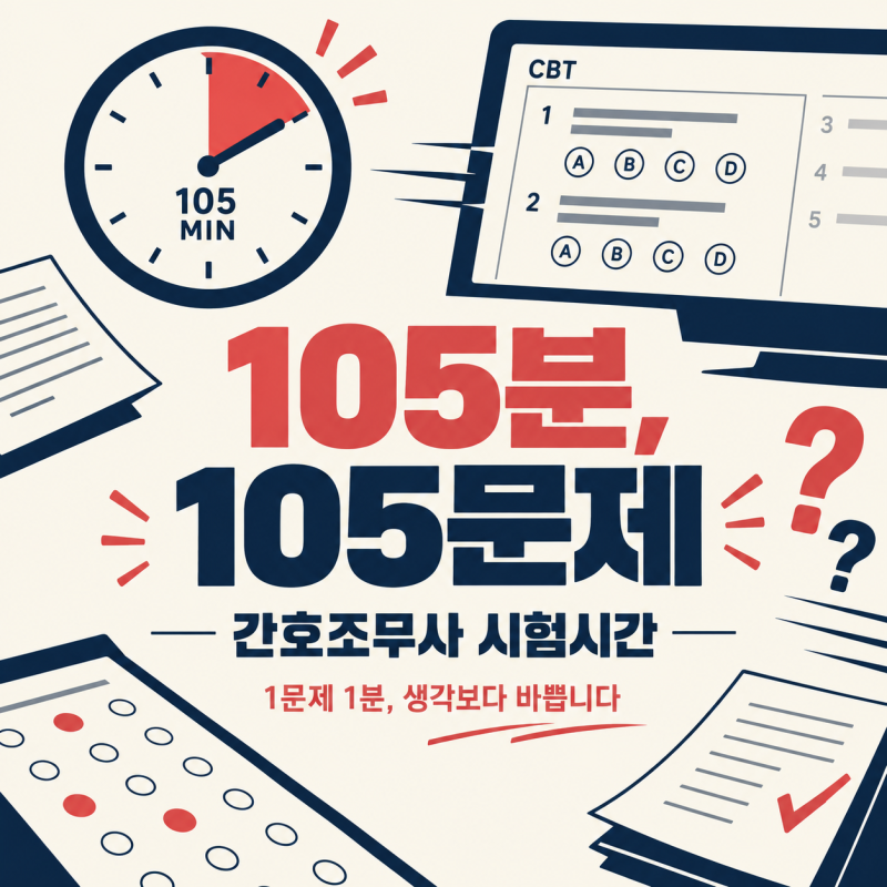 간호조무사 시험시간 105분,문제도 105개? 생각보다 바쁩니다
