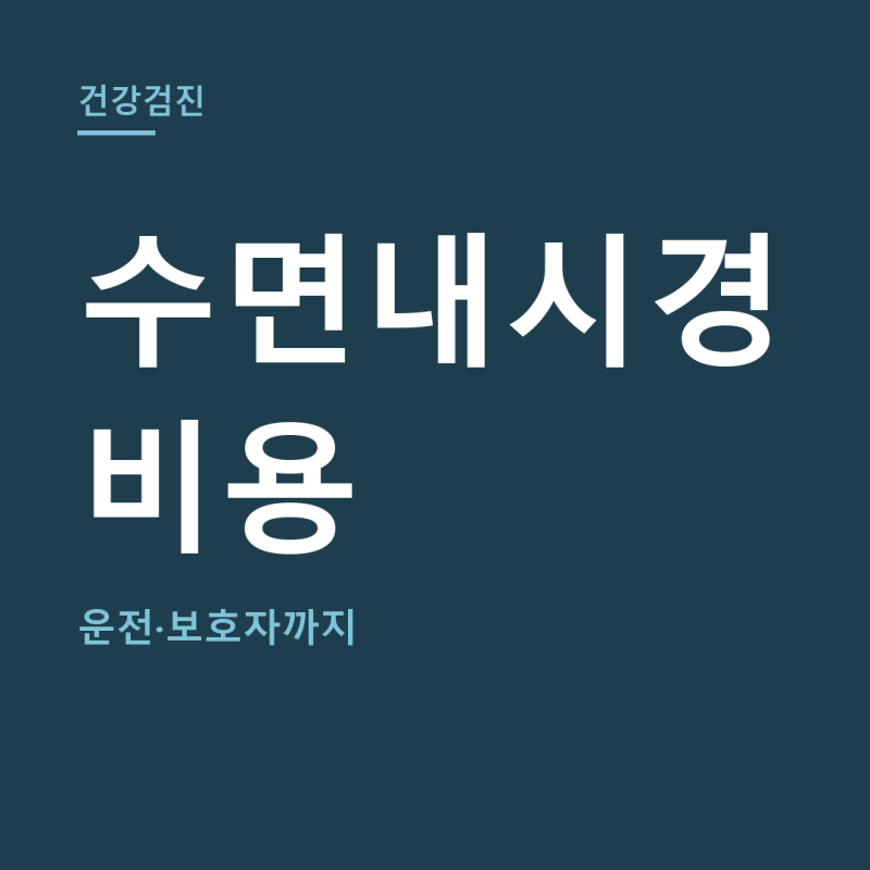 수면내시경 비용 총정리 (+운전, 보호자, 수면 비수면 차이)