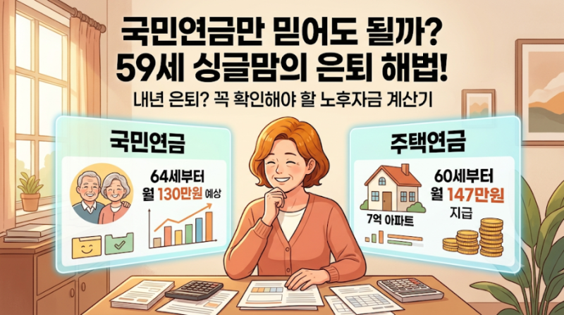 국민연금뿐인데 내년 은퇴? 59세 사례에서 꼭 확인해야 할 노후자금 계산