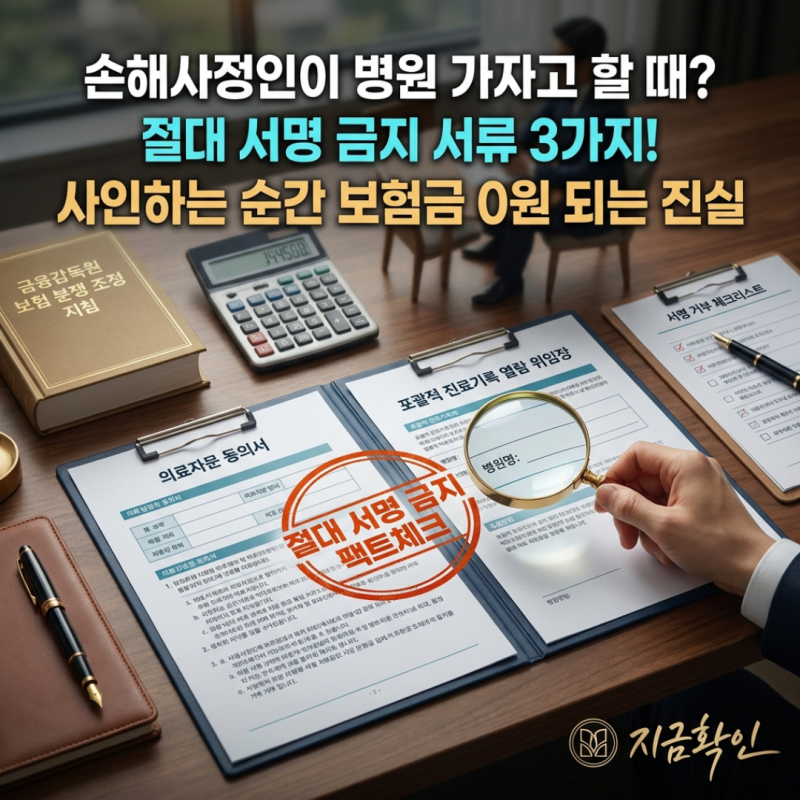 "손해사정인이 병원 가자고 할 때?" 사인하면 보험금 날아가는 3가지 서류