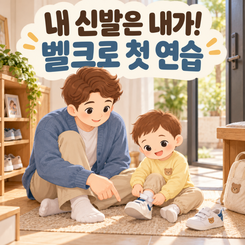 25개월 아기 신발 혼자 신기 벨크로 운동화로 소근육 힘 기르는 법