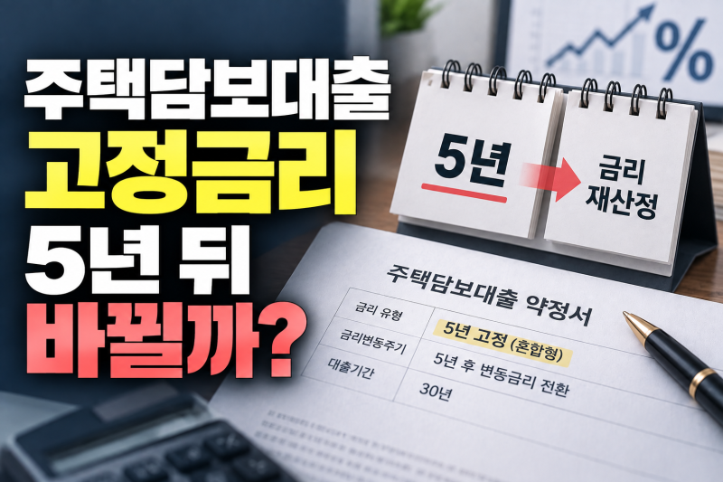 주택담보대출 고정금리, 주담대 5년 고정인데 왜 금리가 바뀔까?