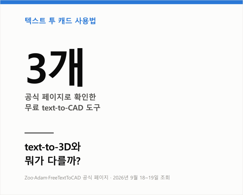텍스트 투 캐드 사용법 — 무료 도구 3개, text-to-3D와 뭐가 다를까?