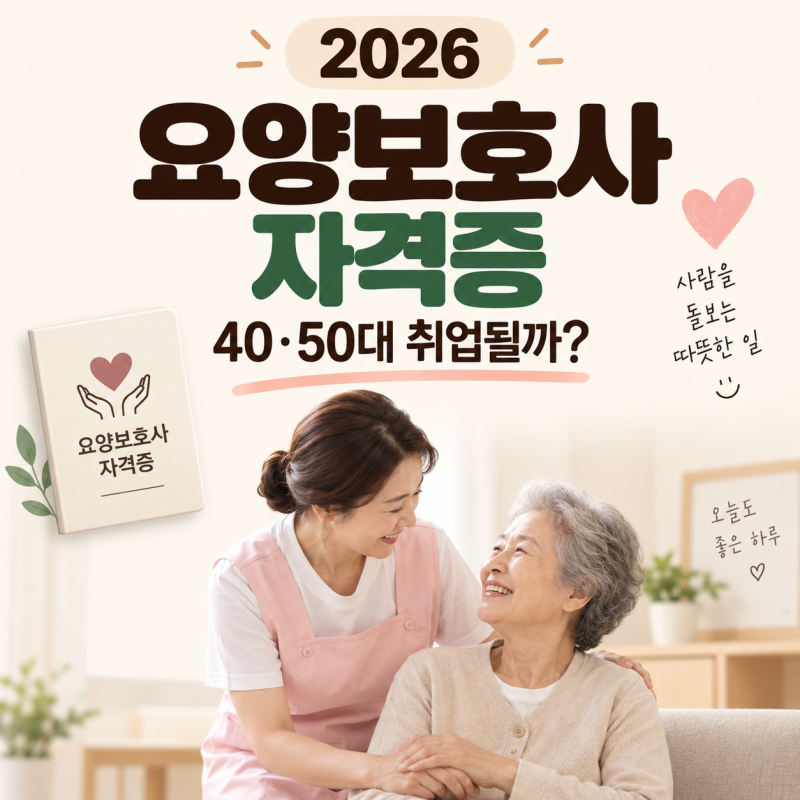 요양보호사 자격증 2026｜40·50대 취득방법·교육시간·시험·취업 현실 총정리