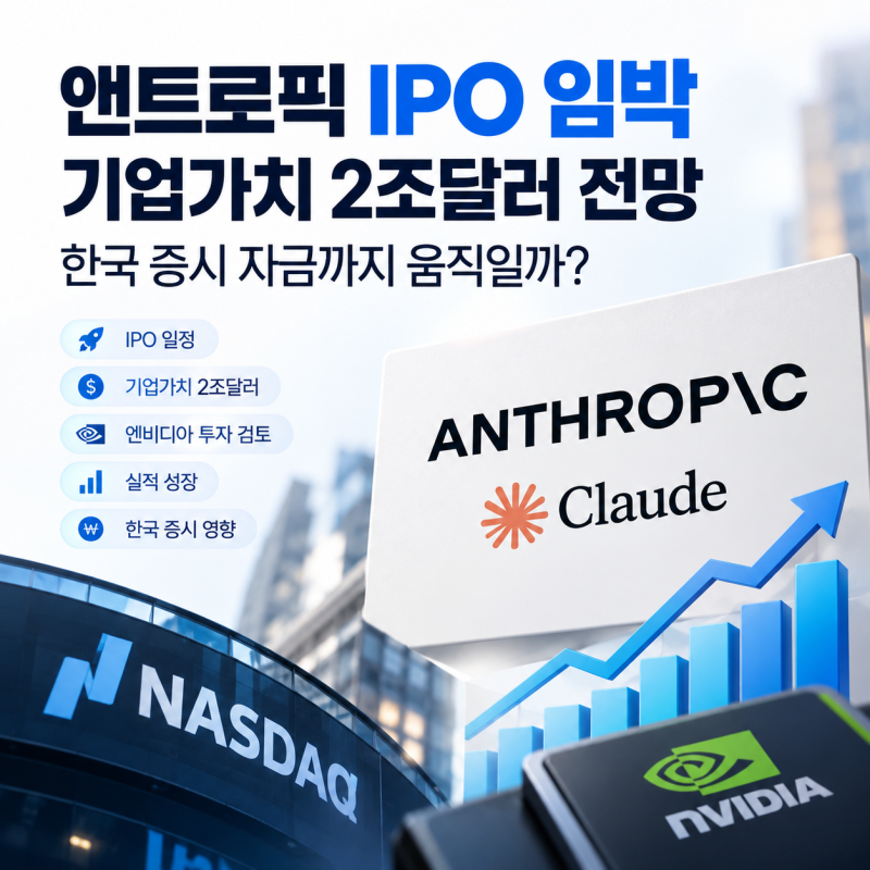 앤트로픽 IPO 임박, 기업가치 2조달러 전망…한국 증시 자금까지 움직일까?