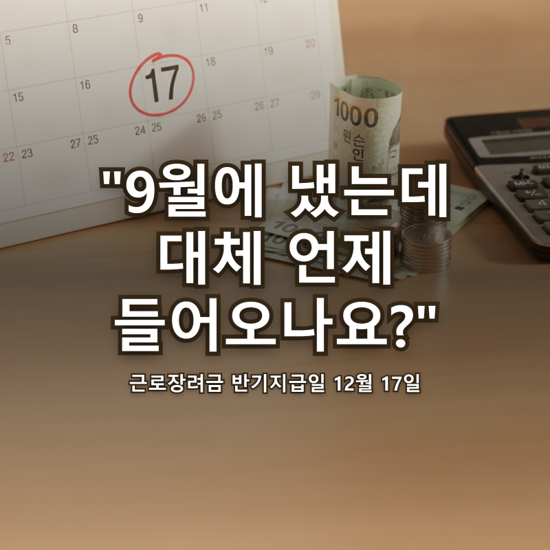 근로장려금 지급일 "9월에 냈는데 언제?" 12월 17일 심사 상태·지급액 조회
