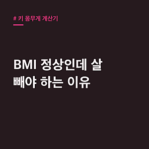 키 몸무게 계산기: BMI 정상인데 왜 다이어트 필요할까?