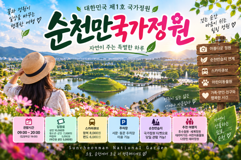 순천만국가정원 2026 총정리｜입장료·운영시간·스카이큐브·주차·추천 동선