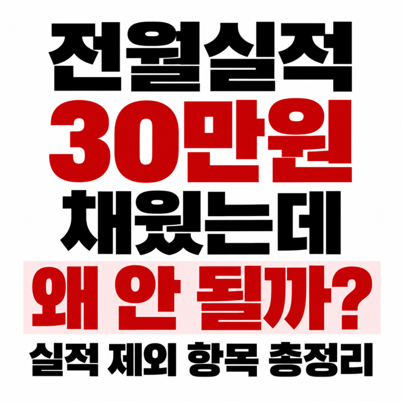 신용카드 전월실적 30만원 채웠는데 왜 안 될까? 실적 제외 항목 총정리