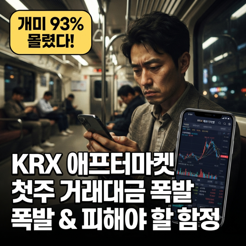 "퇴근길 주식 매매 열풍에 빚더미 앉습니다" KRX 애프터마켓 첫주 개미 93% 몰린 대박의 함정 & ....