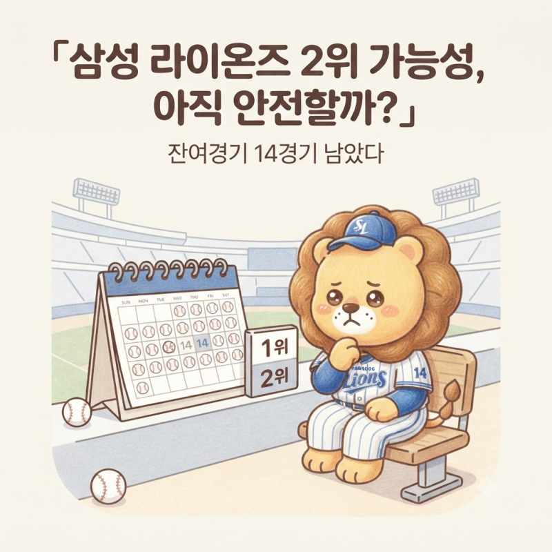 ⚾️삼성 라이온즈 순위, 2위 지킬 수 있을까?｜잔여경기 14경기 직접 따져봤습니다