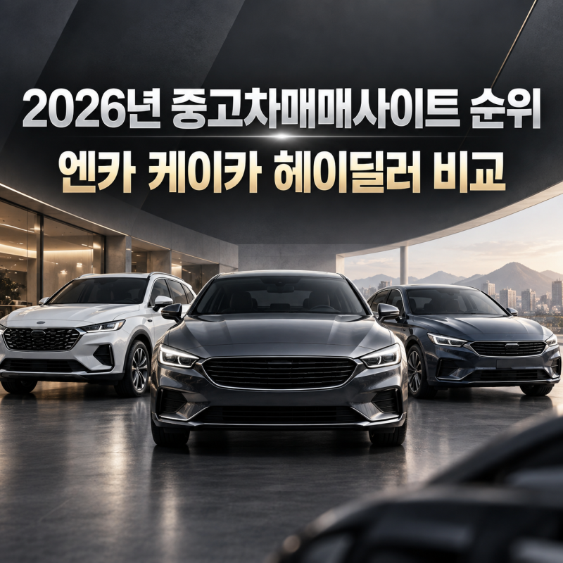 2026년 중고차매매사이트 순위 비교 TOP 5 엔카·케이카·KB차차차·헤이딜러 특징 총정리