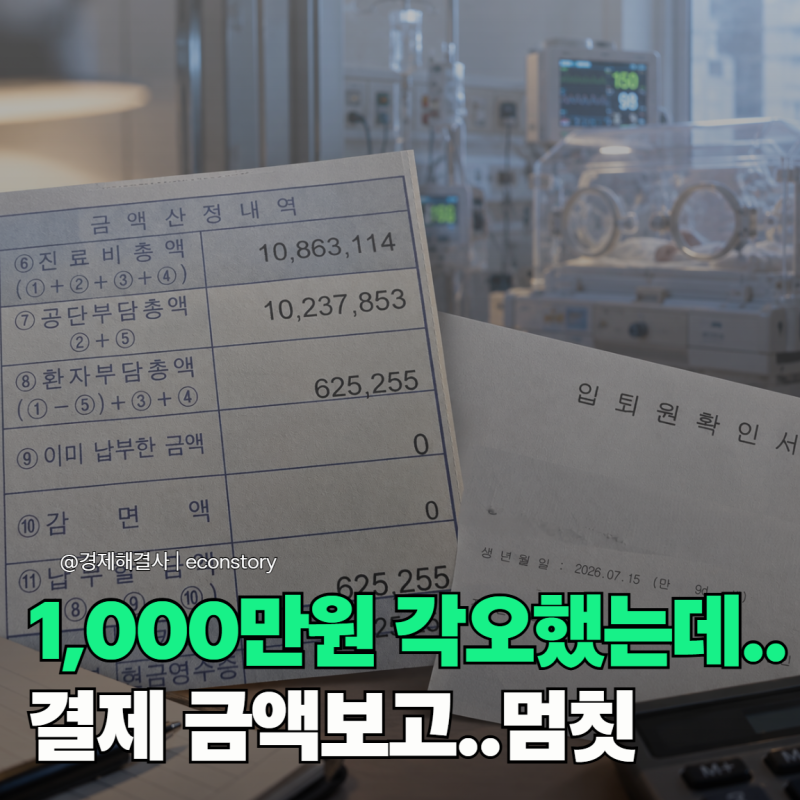 신생아 중환자실 "1,000만 원" 나왔는데, 건강보험료 많이 떼 간다고 투덜대던 생각이 바뀐 이....