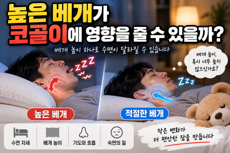 높은 베개가 코골이에 영향을 줄 수 있을까?｜베개 높이와 수면 자세의 관계