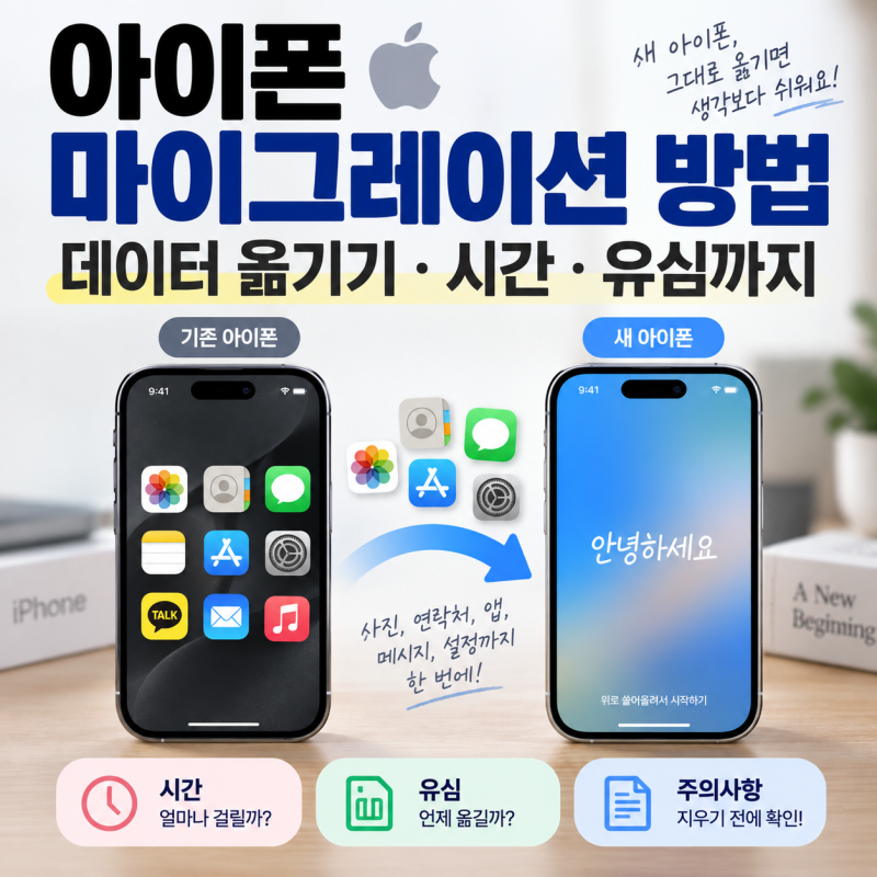 아이폰 마이그레이션 방법｜데이터 옮기기·시간·유심까지 한 번에