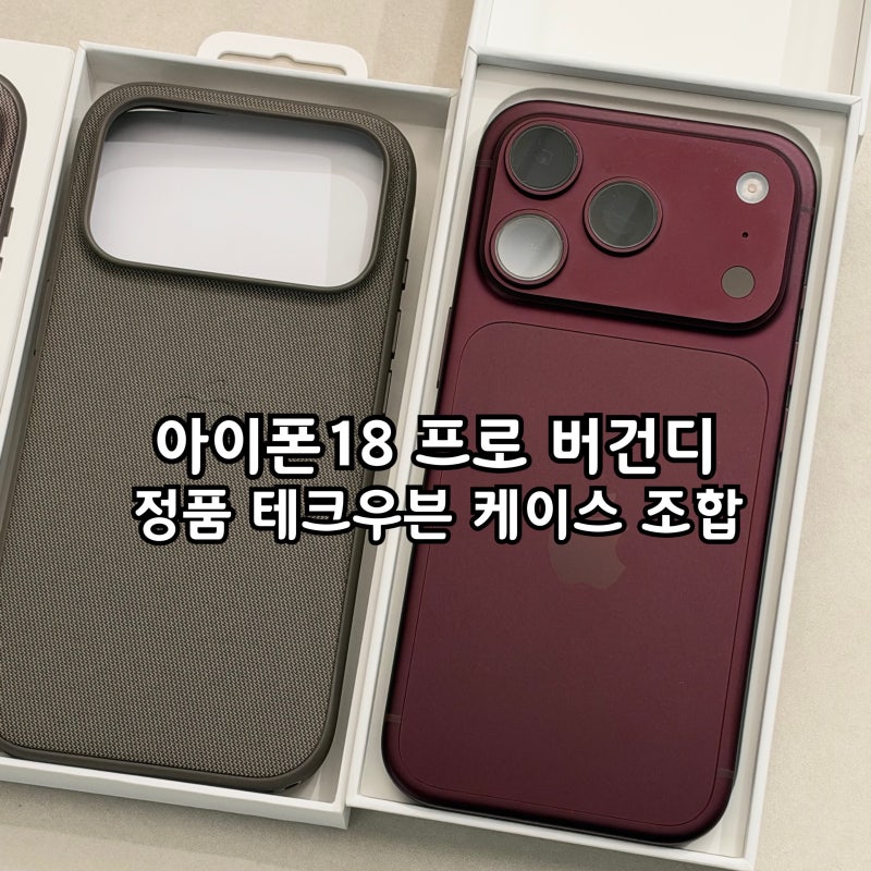 아이폰 18프로 버건디 정품 테크우븐 케이스 가격 추천 조합 후기 토프 사전예약 2차 당일배....