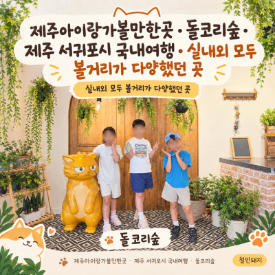 제주아이랑가볼만한곳 · 돌코리숲 · 제주 서귀포시 국내여행 · 실내외 모두 볼거리가 다양....