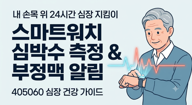 "내 심장 박동수, 정상일까?" 405060을 위한 갤럭시·애플워치 심박수 측정법과 불규칙 심장 리....
