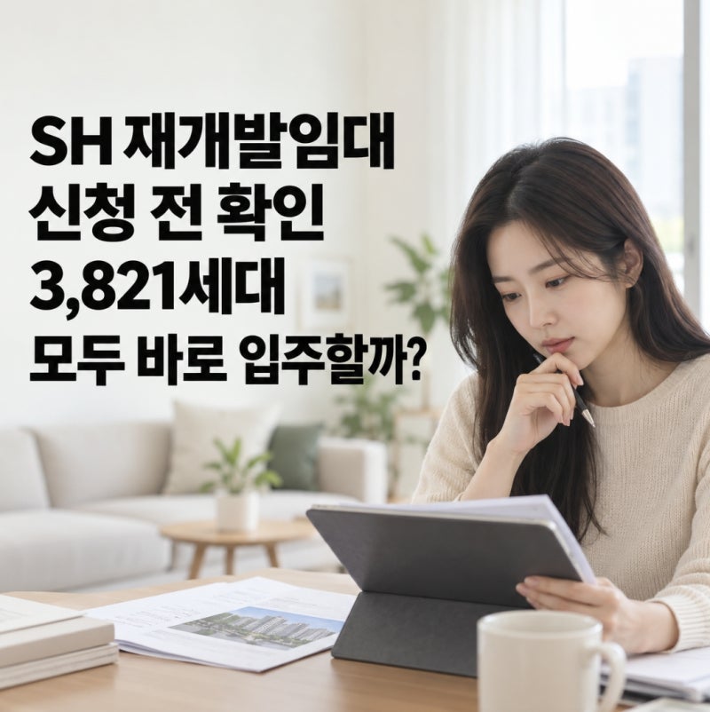 SH 재개발임대주택 신청 전 확인, 3821세대 모두 바로 입주할까?