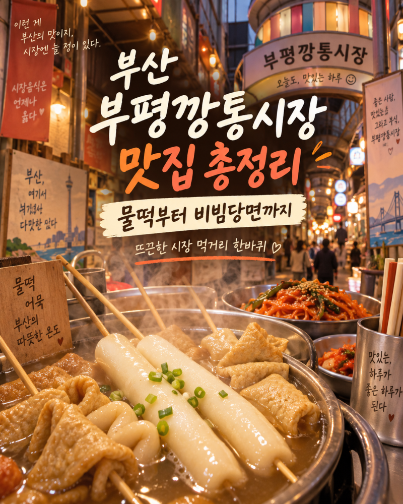 부산 부평깡통시장 맛집 총정리｜물떡부터 비빔당면까지 시장 먹거리 추천