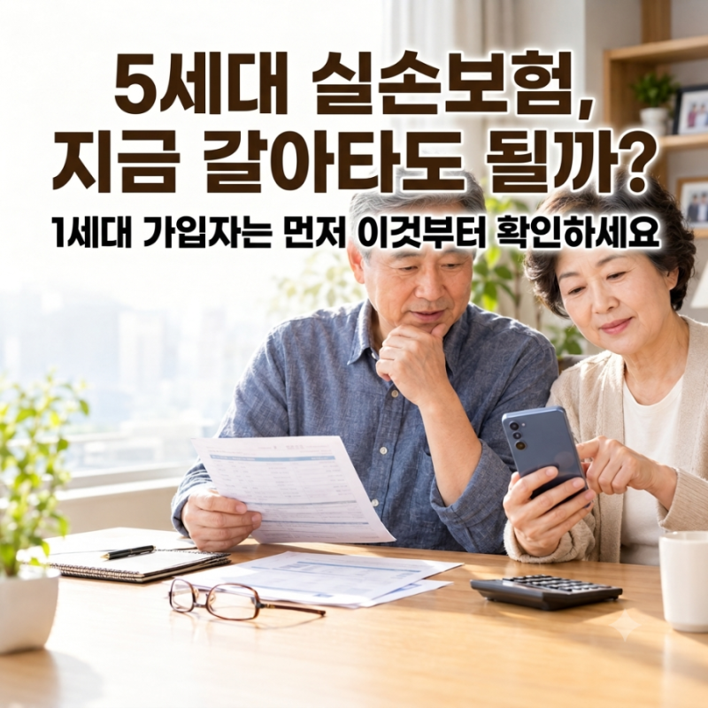 2026년 5세대 실손보험 출시! 1세대 가입자가 바로 바꾸면 안 되는 이유