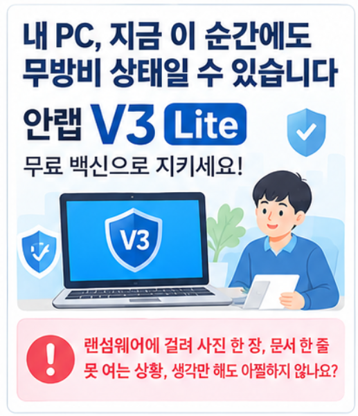 V3 없는 내 PC? 지금 이 순간에도 무방비 상태일 수 있습니다