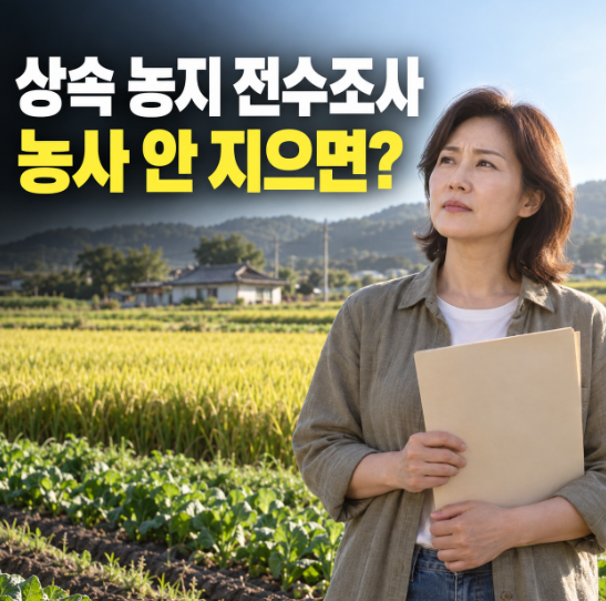 상속 농지 전수조사, 부모님 땅 물려받고 농사 안 지으면 어떻게 될까?
