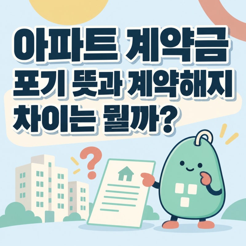 아파트 계약금 포기 뜻과 계약해지 차이는 물까?