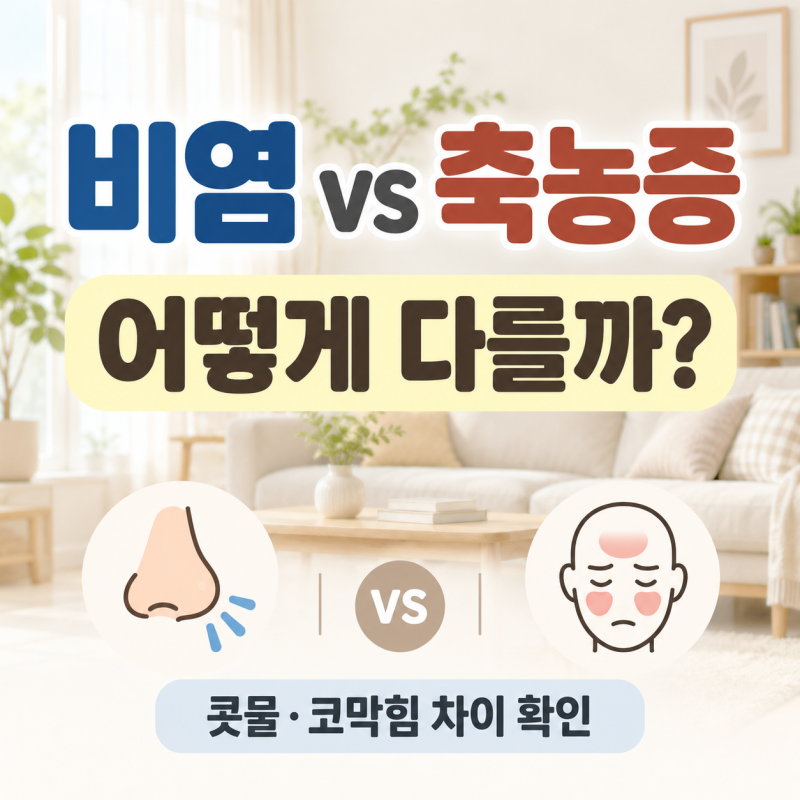 비염과 축농증 차이, 콧물·코막힘만으로 구분할 수 있을까?