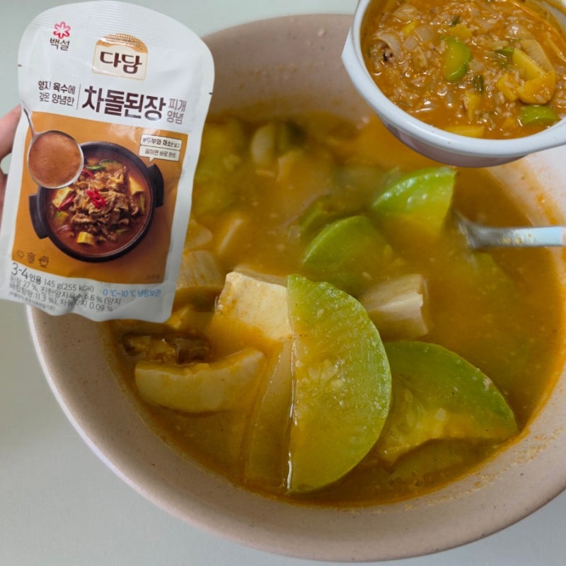 다담 차돌된장찌개 양념으로 고깃집 된장찌개 만들기｜간단 집밥 레시피