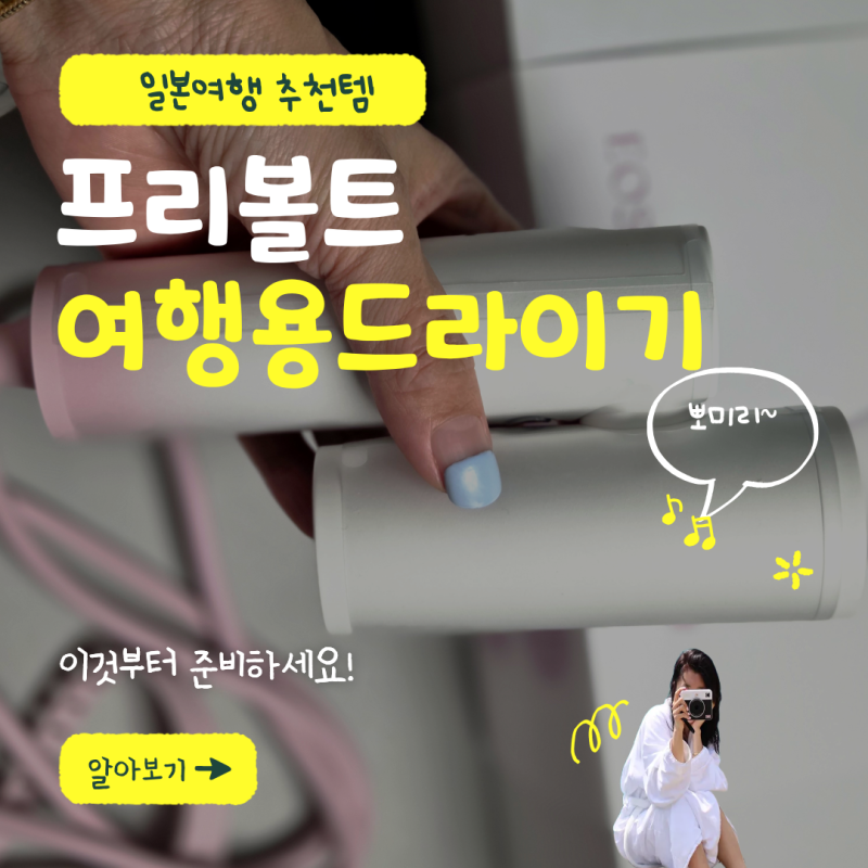 일본 여행용 드라이기 프리볼트 이오시카 실루젯 미니 하나로 해결