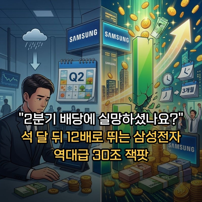 "2분기 배당에 실망하셨나요?" 석 달 뒤 12배로 뛰는 삼성전자 역대급 30조 잭팟