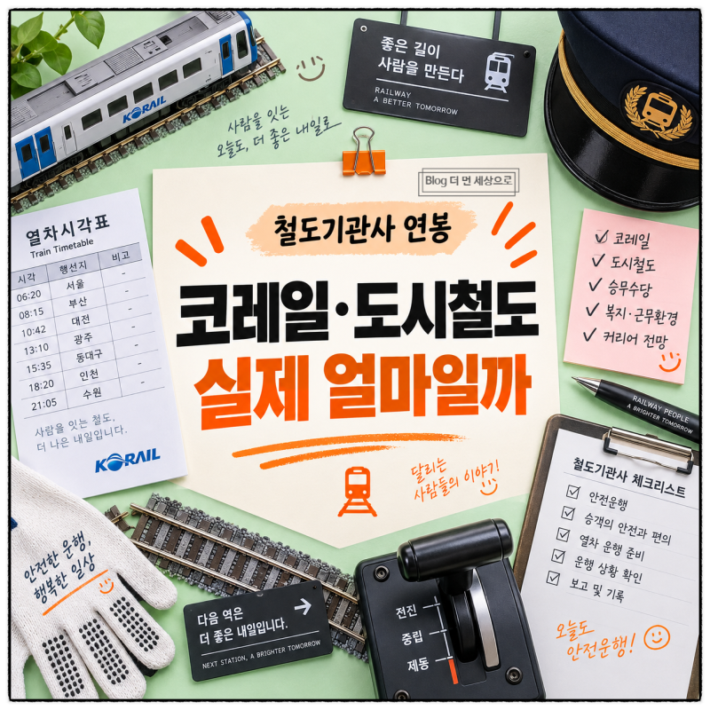 철도기관사 연봉 얼마일까 코레일·도시철도 실제 월급과 수당