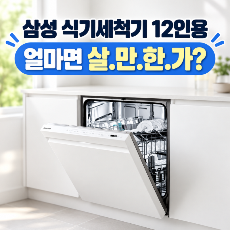 DW80F71Y1UEW 삼성 식기세척기 12인용, 열풍 없음 얼마면 돼?