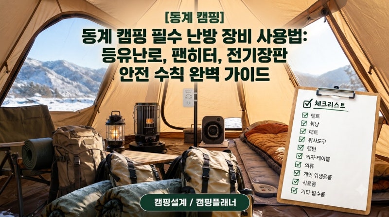 추운 동계 캠핑을 위한 난방 장비 사용법, 등유난로, 팬히터, 전기장판 안전 수칙