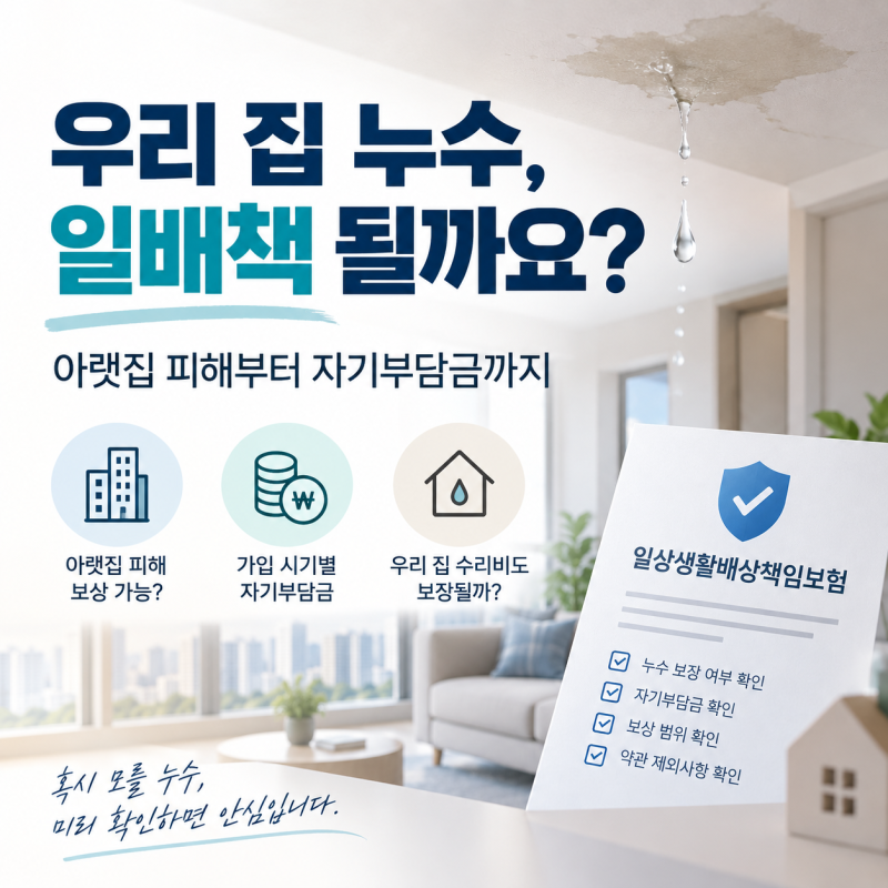 아랫집 누수 피해 '일상생활배상책임' 보험처리 방법